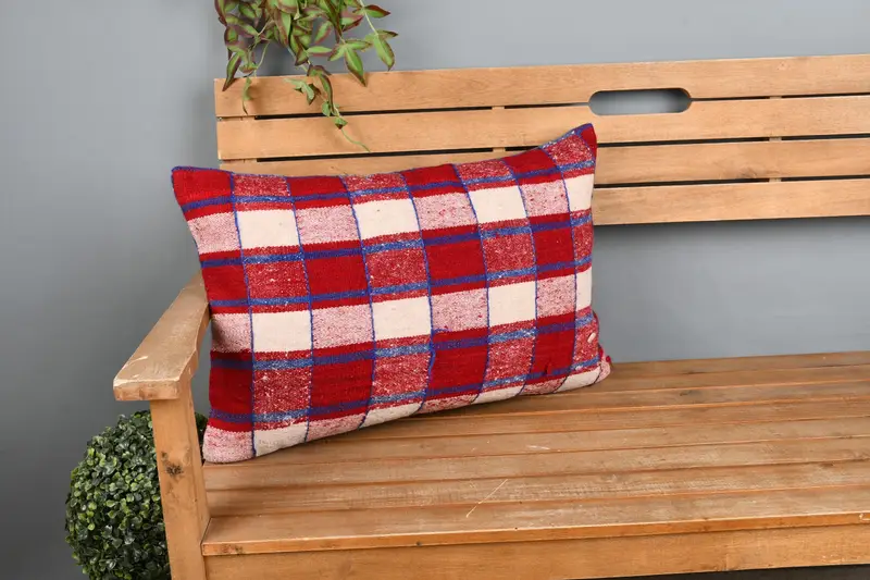 Yoga Cushion Cover, 16x24 Red Pillow Cover, Throw Kilim Pillow, Kilim Pillow, Hippie Throw Cushion Cover, Pillow for Sofa, Cushion Case - 1
