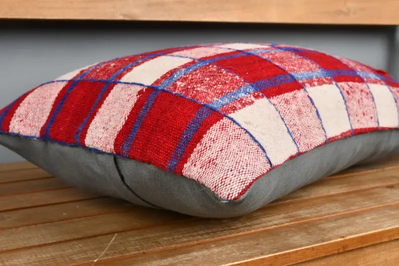 Yoga Cushion Cover, 16x24 Red Pillow Cover, Throw Kilim Pillow, Kilim Pillow, Hippie Throw Cushion Cover, Pillow for Sofa, Cushion Case - 3