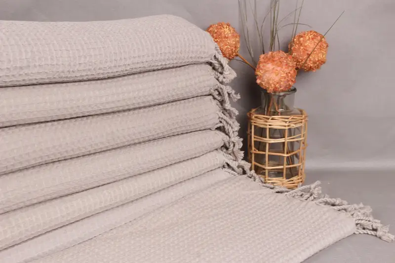 Bridesmaid Favors Beige Cotton Towel, Personalized Beach Towel, 36x67 Inches