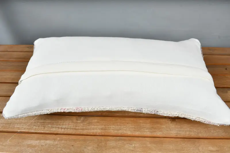 Boho Pillow Sham Cover, 12x24 White Pillow Sham, Decorative Bolster Pillow Sham, Antique Pillows, Cushion Cover, Turkish Pillow - 5