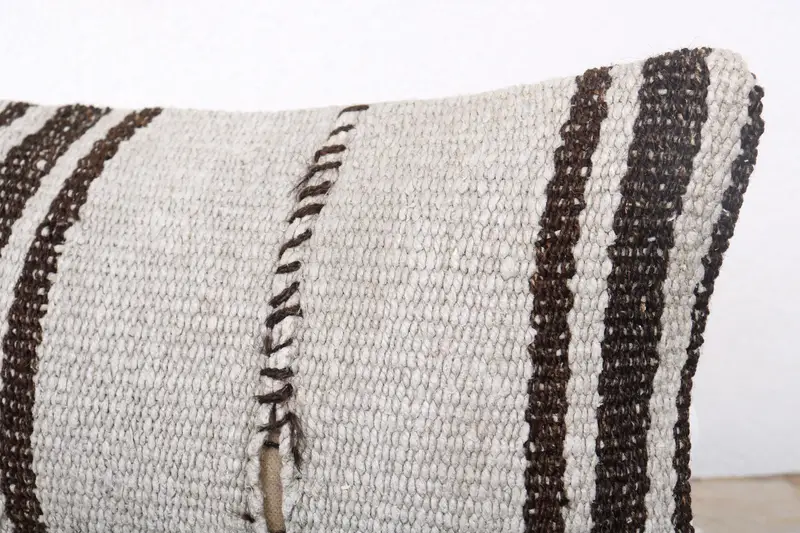12x24 Beige Cushion Case, Throw Kilim Pillow, Cushion, Colorful Cushion Cover, Kilim Pillow Cover, Decorative Bolster Cushion Case, Kilim Pillow - 5