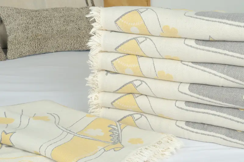Mother Of The Groom Gift, Turkish Cotton Blanket, Personalized Blanket, 84x64 Cotton Bicycle Design Towel, Throw Blanket Couch, Woven Blanket - 3