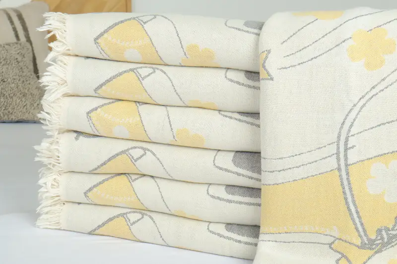 Mother Of The Groom Gift, Turkish Cotton Blanket, Personalized Blanket, 84x64 Cotton Bicycle Design Towel, Throw Blanket Couch, Woven Blanket - 2