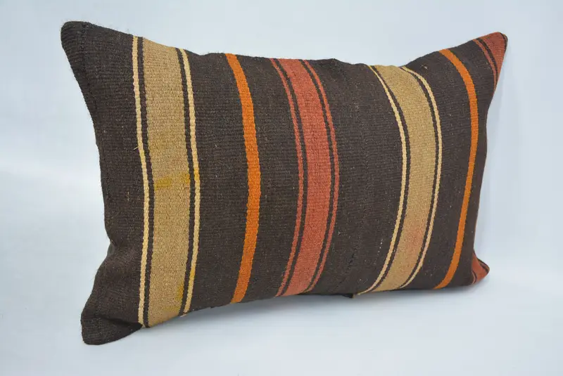 16x24 Brown Cushion Case, Aesthetic Pillow Cover, Cushion Cover, Handmade Kilim Cushion, Ethnical Kilim Rug Pillow, Vintage Kilim Pillow - 3