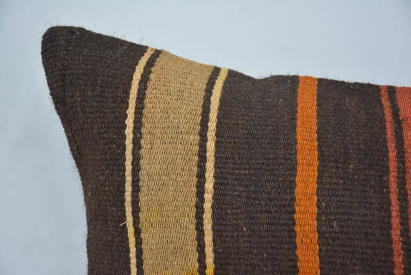 16x24 Brown Cushion Case, Aesthetic Pillow Cover, Cushion Cover, Handmade Kilim Cushion, Ethnical Kilim Rug Pillow, Vintage Kilim Pillow - 2