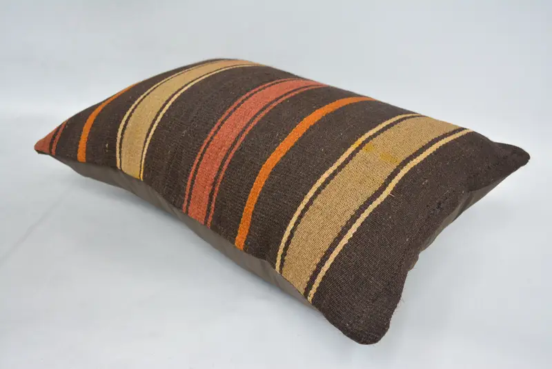 16x24 Brown Cushion Case, Aesthetic Pillow Cover, Cushion Cover, Handmade Kilim Cushion, Ethnical Kilim Rug Pillow, Vintage Kilim Pillow - 6