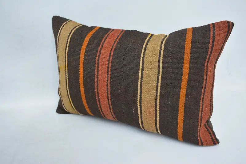 16x24 Brown Cushion Case, Aesthetic Pillow Cover, Cushion Cover, Handmade Kilim Cushion, Ethnical Kilim Rug Pillow, Vintage Kilim Pillow - 4