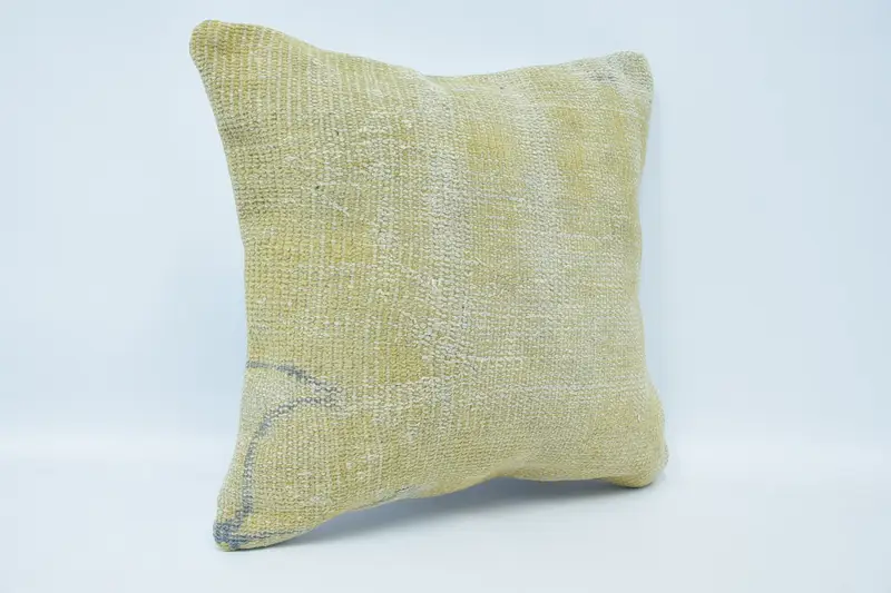 Boho Pillow Sham Cover, Kilim Cushion Sham, Pillow Cover, Boho Pillow, Armchair Pillow Cover, 18x18 Beige Cushion, Comfy Throw Cushion Case - 3