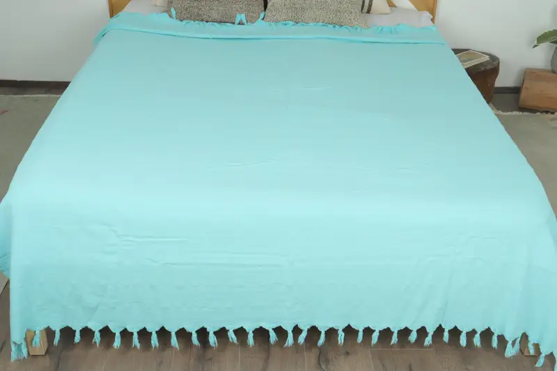 Tablecloth, Turkish Bedspread, Halloween Bachelorette Party, Gift For Bride, 92x70 Cotton Stonewashed Towel, Bridesmaid Gifts, Throw Blanket - 8