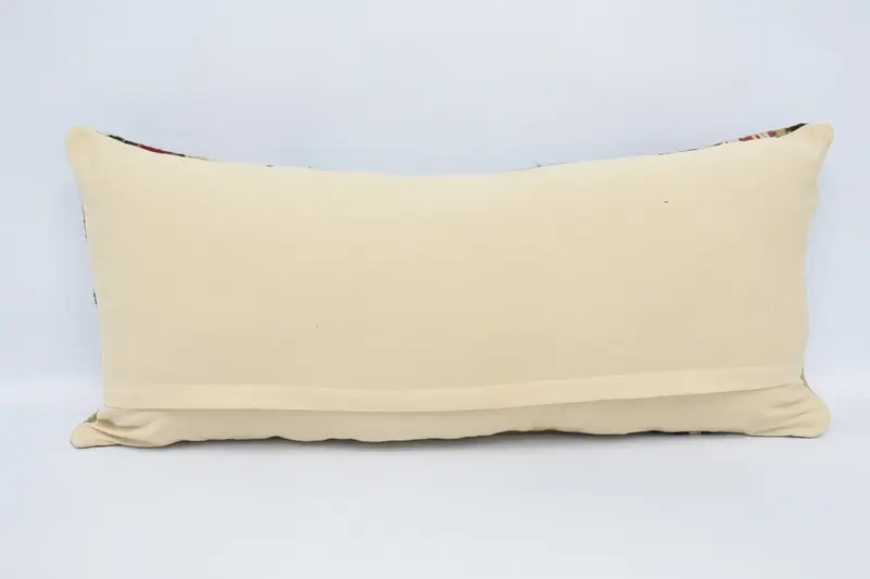 Handmade Cushion, Kilim Cushion Sham, Ethnical Kilim Rug Pillow, Colorful Cushion Case, 16x36 Beige Pillow, Turkish Pillow, Pillow - 6