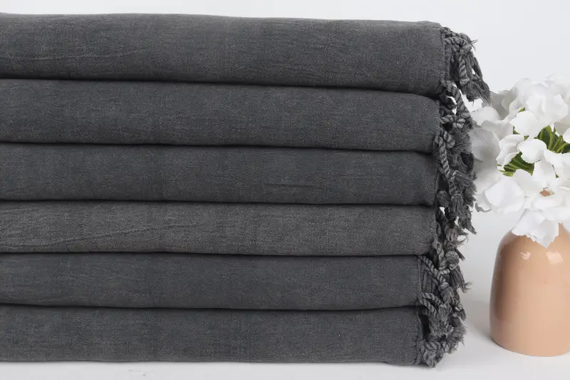 Guest Towel, Organic towel, Lightweight towel, Thin towel, Luxury Turkish peshtemal beach towel, Xmas Gifts, 64x36 Cotton Striped Stonewashed Towel - 3