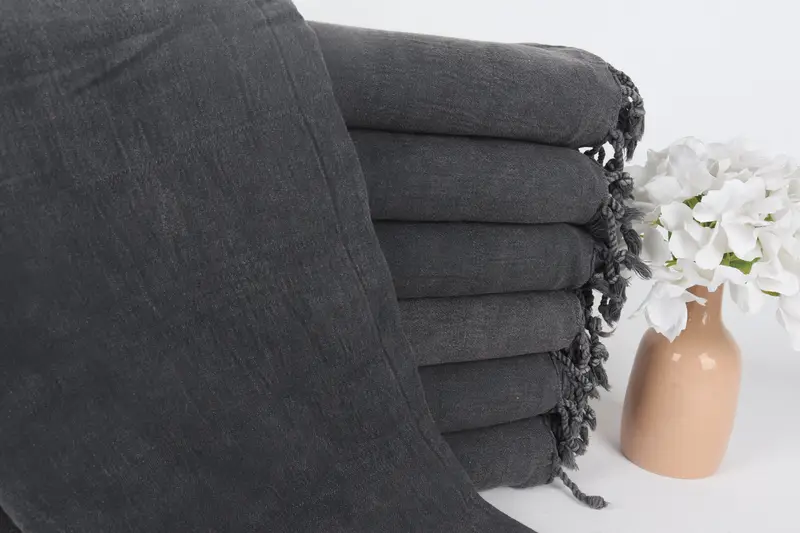 Guest Towel, Organic towel, Lightweight towel, Thin towel, Luxury Turkish peshtemal beach towel, Xmas Gifts, 64x36 Cotton Striped Stonewashed Towel - 1