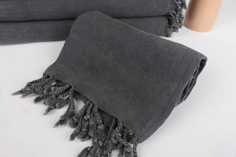Guest Towel, Organic towel, Lightweight towel, Thin towel, Luxury Turkish peshtemal beach towel, Xmas Gifts, 64x36 Cotton Striped Stonewashed Towel - 4