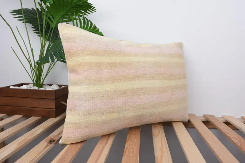 Boho Pillow Sham Cover, Pillow Case, Neutral Throw Cushion, 16x24 White Cushion, Vintage Pillow, Interior Designer Pillow, Cozy Throw Cushion Case - 4