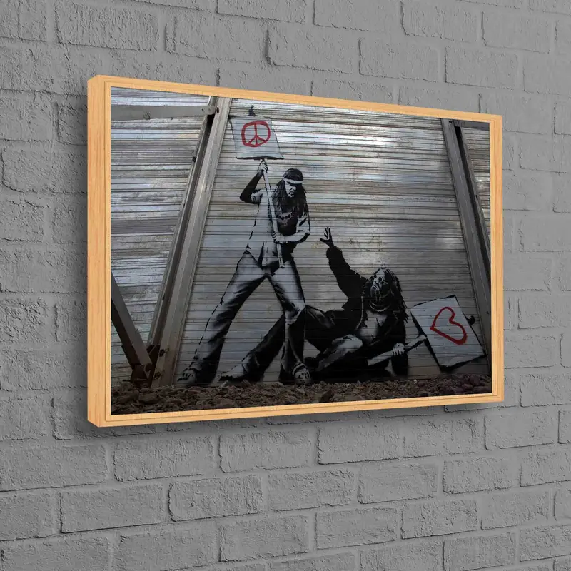 Impresión en lienzo elegante de Banksy Love Graffiti - Decoración artística del hogar