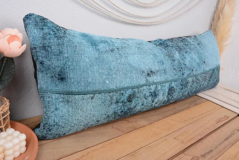 Almohada de tiro verde bordada hecha a mano, almohada patchwork vintage