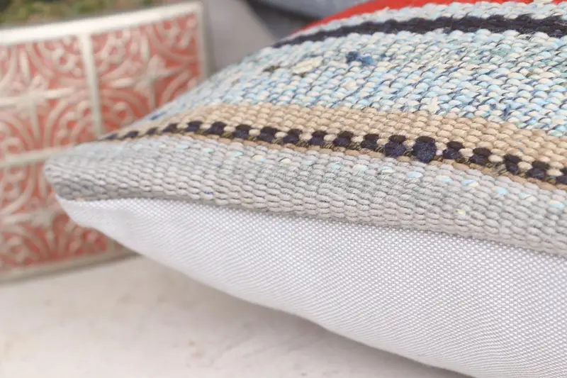 Knitted Cushion Cover, Handmade Kilim Cushion, Interior Designer Pillow, Turkish Pillow, 12x12 Beige Cushion Case, Pattern Throw Cushion, Cushion - 7