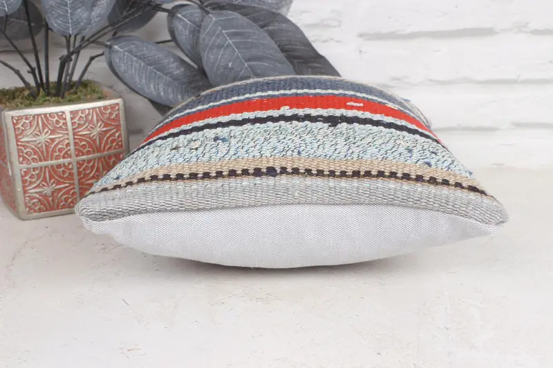 Knitted Cushion Cover, Handmade Kilim Cushion, Interior Designer Pillow, Turkish Pillow, 12x12 Beige Cushion Case, Pattern Throw Cushion, Cushion - 5