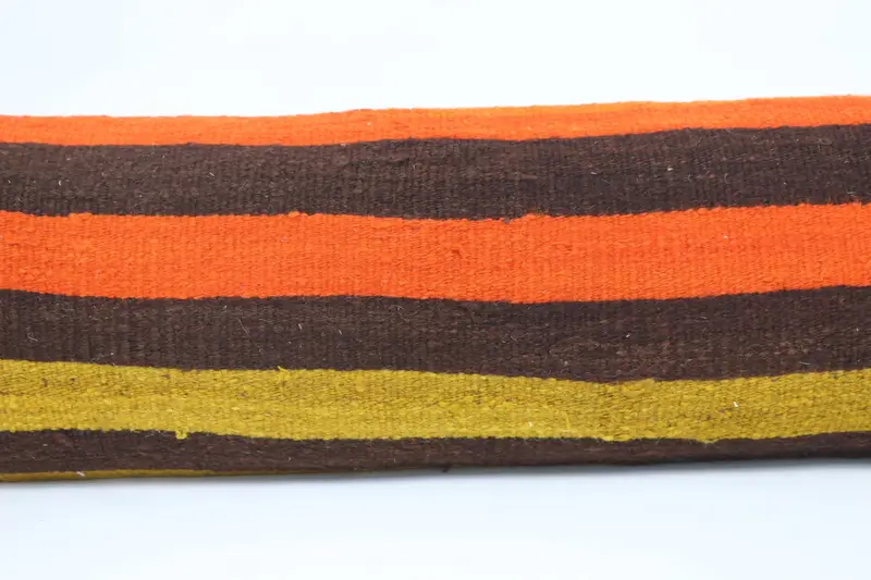 Wool Kilim Pillow Cushion Cover, Handmade Kilim Cushion, Home Decor Pillow, Cushion Cover, 12x48 Orange Pillow Case, Throw Kilim Pillow - 2