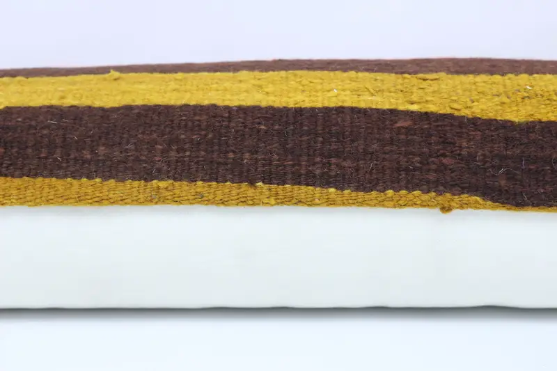 Wool Kilim Pillow Cushion Cover, Handmade Kilim Cushion, Home Decor Pillow, Cushion Cover, 12x48 Orange Pillow Case, Throw Kilim Pillow - 5