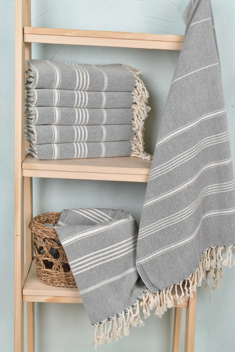 Travel towel, Monogram Towels, Birthday Gift, Quick-Dry Beach Towel, Monogrammed Turkish Towel, 70x40 Cotton Striped Towel, Large Turkish Towel - 3