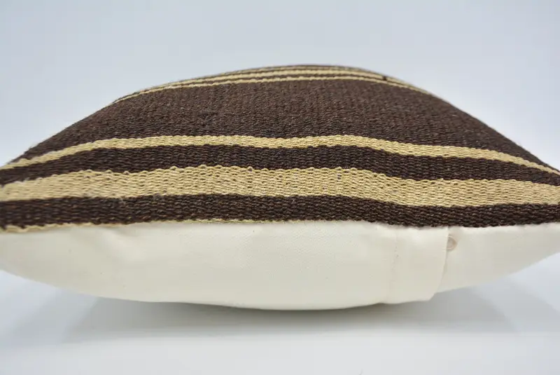 Pillow for Sofa, 14x14 Brown Pillow Cover, Pillow Cover, Turkish Kilim Pillow, Antique Pillows, Pattern Throw Cushion Cover - 5