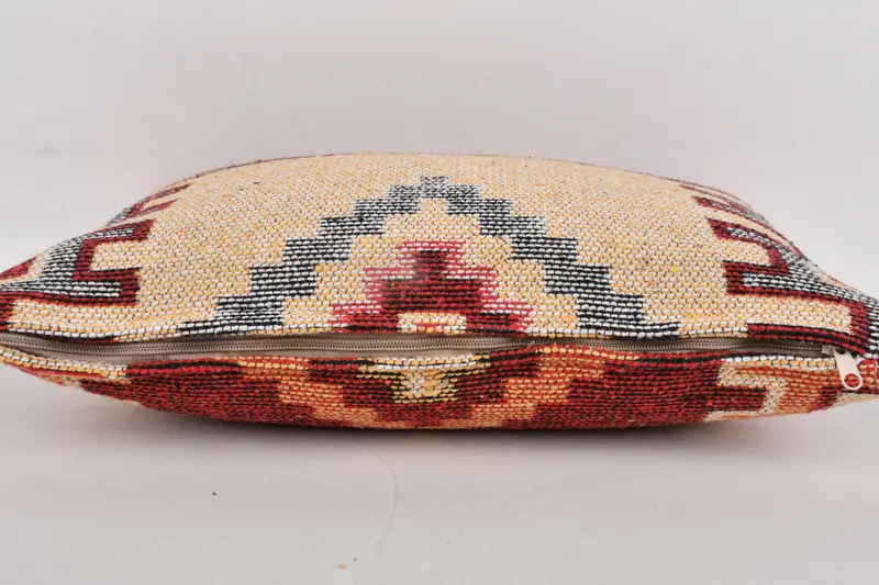 Pillow, Ethnical Kilim Rug Pillow, Muted Pillow, 12x20 Yellow Cushion Case, Handmade Kilim Cushion, Pillow for Sofa, Boho Throw Cushion Case - 5