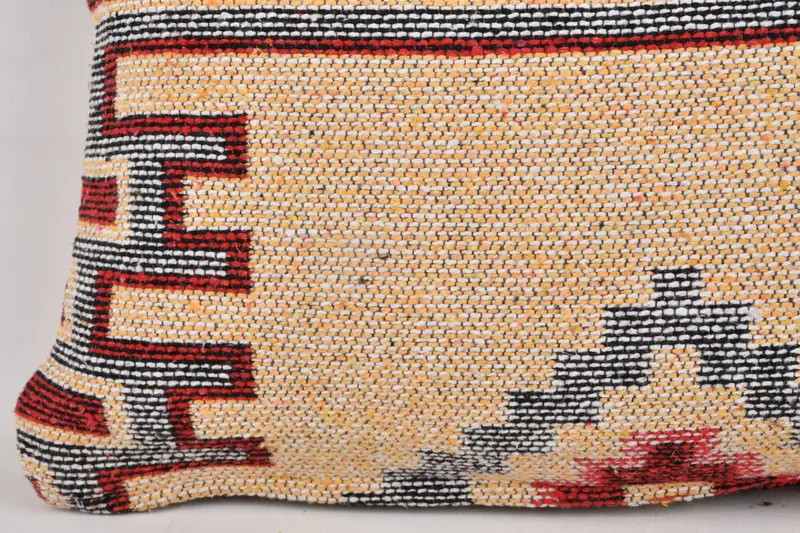 Pillow, Ethnical Kilim Rug Pillow, Muted Pillow, 12x20 Yellow Cushion Case, Handmade Kilim Cushion, Pillow for Sofa, Boho Throw Cushion Case - 4