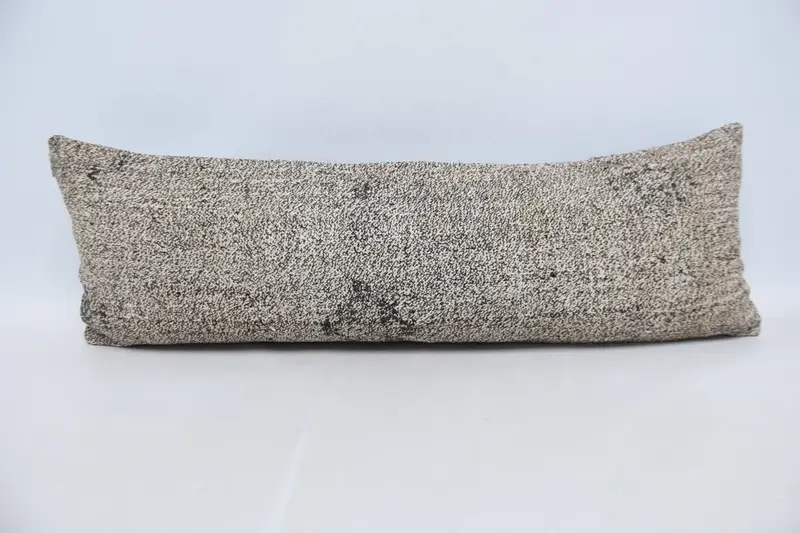 Kilim Pillow, Ottoman Pillow, Turkish Corner Cushion Case, 12x36 Beige Cushion Cover, Pillow, Vintage Pillow, Turkish Kilim Pillow - 1