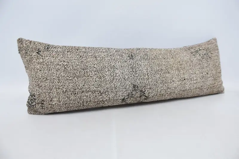 Kilim Pillow, Ottoman Pillow, Turkish Corner Cushion Case, 12x36 Beige Cushion Cover, Pillow, Vintage Pillow, Turkish Kilim Pillow - 3