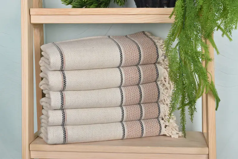 Best spa Turkish towel for luxury home decor, Gifts For Him, Bridal Party Gifts, Best Beach Towel, Turkish Towel USA, 70x36 Linen Striped Towel - 1