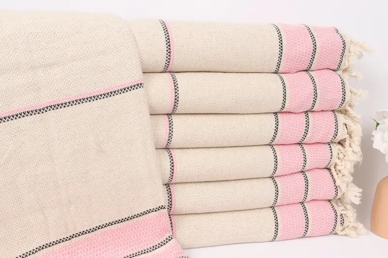 Personalized Gifts, Boho Throw Blankets, Throw Blanket Couch, Aesthetic Blanket, 104x96 Cotton Striped Towel, Wedding Gift For Bride - 1