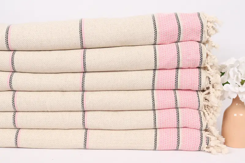Personalized Gifts, Boho Throw Blankets, Throw Blanket Couch, Aesthetic Blanket, 104x96 Cotton Striped Towel, Wedding Gift For Bride - 3