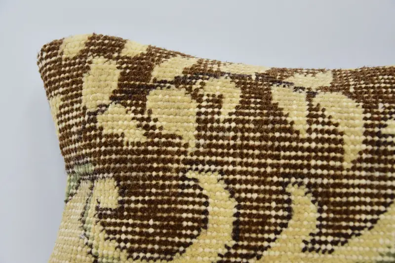 Kilim Pillow Cover, Cushion Cover, Vintage Kilim Throw Pillow, 8x16 Beige Pillow Sham, Neutral Cushion, Throw Kilim Pillow - 2