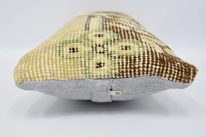Kilim Pillow Cover, Cushion Cover, Vintage Kilim Throw Pillow, 8x16 Beige Pillow Sham, Neutral Cushion, Throw Kilim Pillow - 5