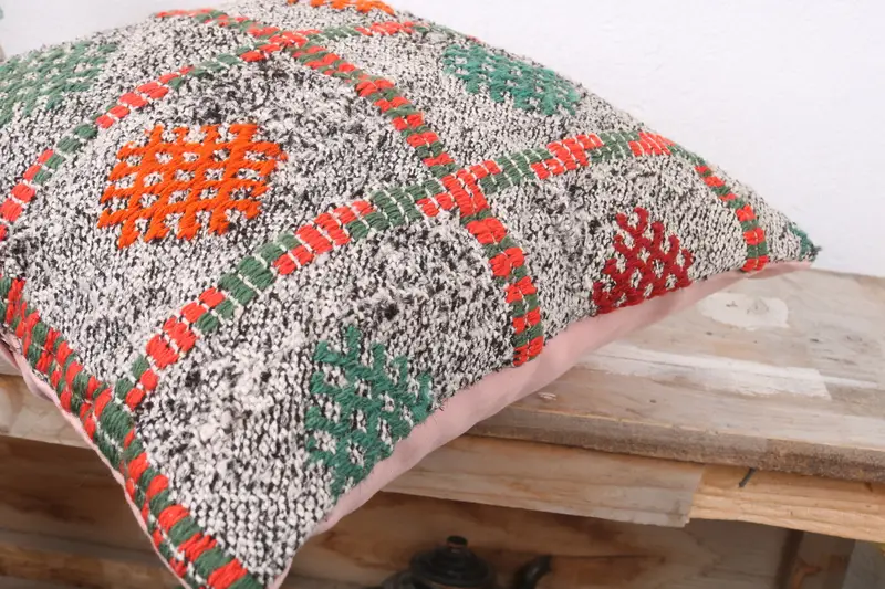 Square Throw Cushion, Pillow Cover, 16x16 White Pillow, Vintage Pillow, Pillow for Sofa, Interior Designer Pillow, Ethnic Cushion Case - 6