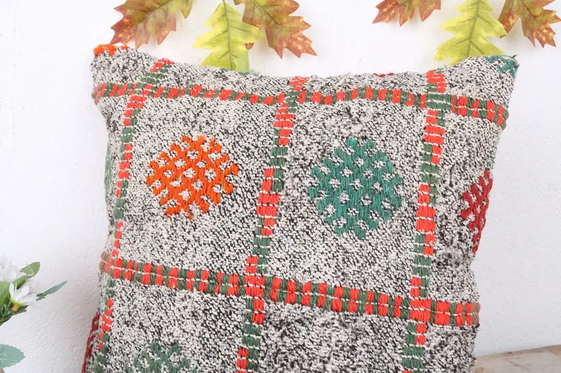 Square Throw Cushion, Pillow Cover, 16x16 White Pillow, Vintage Pillow, Pillow for Sofa, Interior Designer Pillow, Ethnic Cushion Case - 5