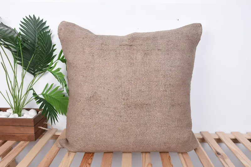 Cushion Cover, Vintage Kilim Throw Pillow, Kilim Pillow Cover, 28x28 Brown Pillow Cover, One Of A Kind Cushion Cover, Handmade Kilim Cushion - 1