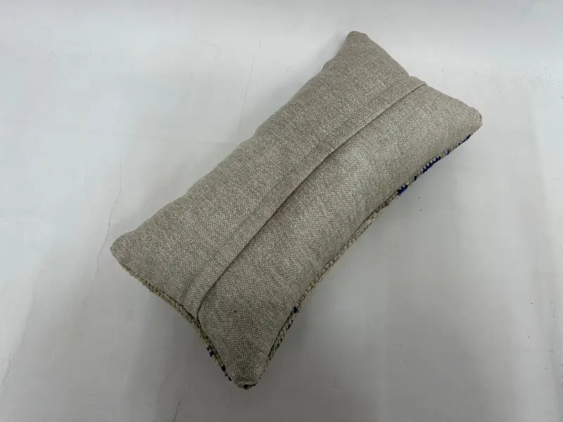 Vintage Pillow, Decorative Pillow Cover, Cushion, Pillow for Couch, Kilim Pillow, 10x20 Blue Cushion Case, Aztec Pillow Sham, Pillow for Sofa - 7