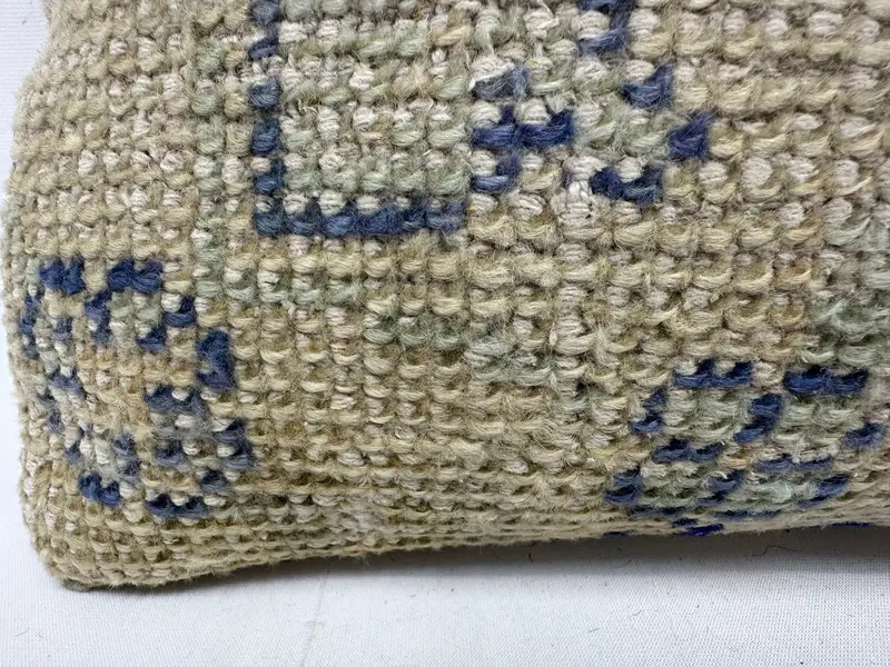 Vintage Pillow, Decorative Pillow Cover, Cushion, Pillow for Couch, Kilim Pillow, 10x20 Blue Cushion Case, Aztec Pillow Sham, Pillow for Sofa - 4