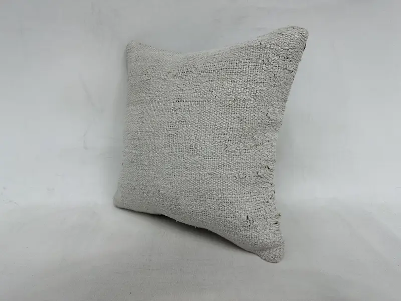 Traditional Pillow Cover, Home Decor Pillow, 16x16 White Cushion, Handmade Cushion, Vintage Kilim Throw Pillow, Ethnical Kilim Rug Pillow, Pillow - 4