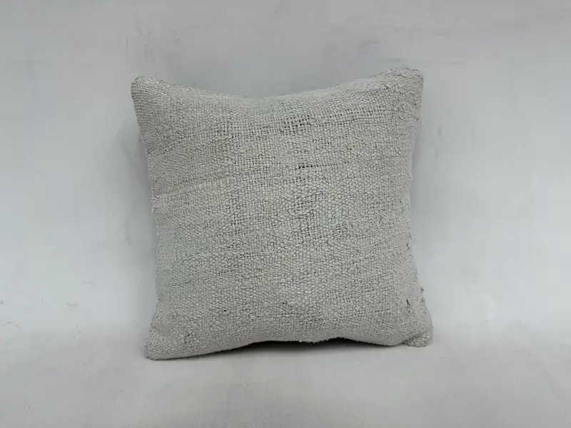 Traditional Pillow Cover, Home Decor Pillow, 16x16 White Cushion, Handmade Cushion, Vintage Kilim Throw Pillow, Ethnical Kilim Rug Pillow, Pillow - 1