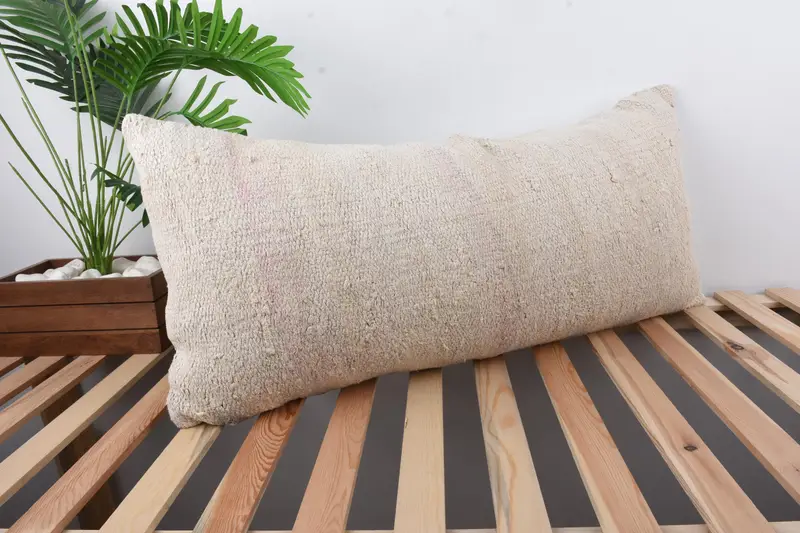 Antique Pillows, 16x36 White Cushion Case, Pillow Cover, Boho Pillow Sham Cover, Luxury Pillow Sham, Turkish Kilim Pillow, Ethnic Pillow Cover - 4
