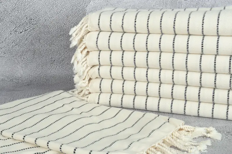 Turkish Bath Towel Set, Peshtemal Towel USA, Custom Towel, Handmade Gift, 68x36 Cotton Striped Towel, Family Gift, Turkish towel, Cute Beach Towel - 2