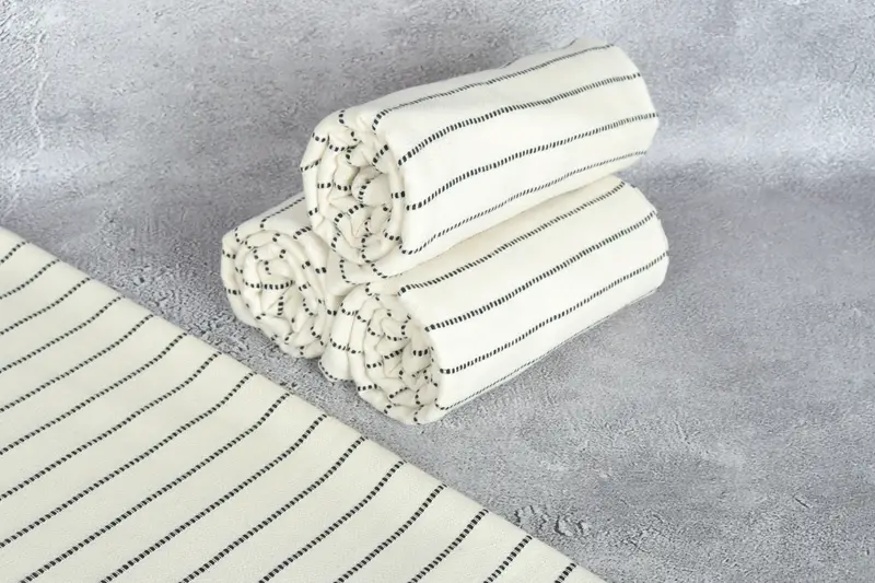 Turkish Bath Towel Set, Peshtemal Towel USA, Custom Towel, Handmade Gift, 68x36 Cotton Striped Towel, Family Gift, Turkish towel, Cute Beach Towel - 8