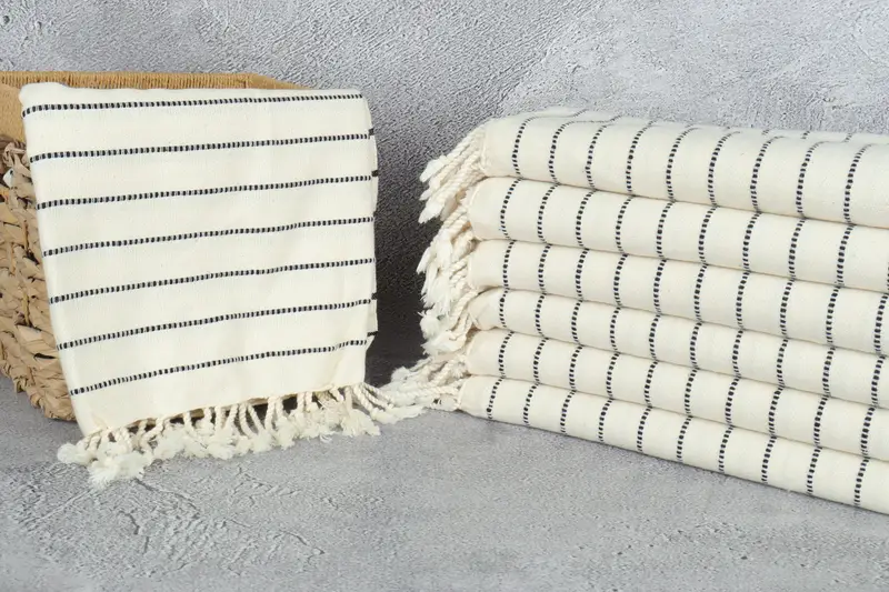 Turkish Bath Towel Set, Peshtemal Towel USA, Custom Towel, Handmade Gift, 68x36 Cotton Striped Towel, Family Gift, Turkish towel, Cute Beach Towel - 3