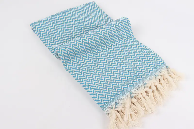 Personalized Gift For Him, Beach Size Towel, Large Turkish Towel, Sand-free towel, Fouta towel, Beach Towel Personalized, 70x40 Cotton Chevron Towel - 6