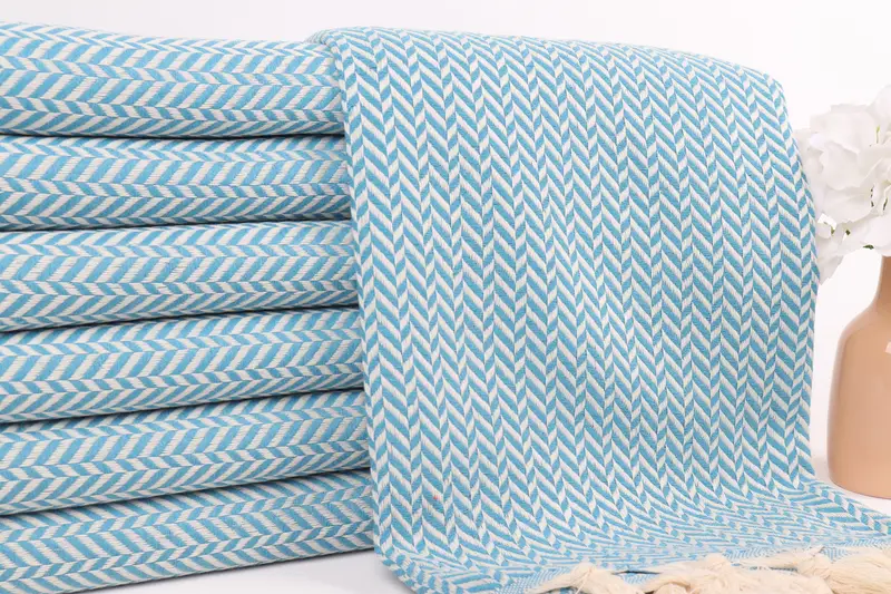 Personalized Gift For Him, Beach Size Towel, Large Turkish Towel, Sand-free towel, Fouta towel, Beach Towel Personalized, 70x40 Cotton Chevron Towel - 2