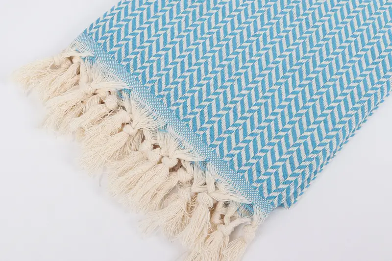 Personalized Gift For Him, Beach Size Towel, Large Turkish Towel, Sand-free towel, Fouta towel, Beach Towel Personalized, 70x40 Cotton Chevron Towel - 7
