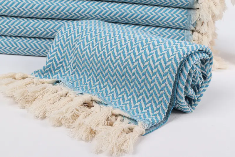 Personalized Gift For Him, Beach Size Towel, Large Turkish Towel, Sand-free towel, Fouta towel, Beach Towel Personalized, 70x40 Cotton Chevron Towel - 4
